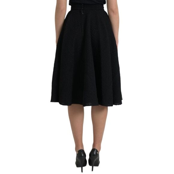 Dolce & Gabbana Black High Waist A-line Knee Length Women's Skirt
